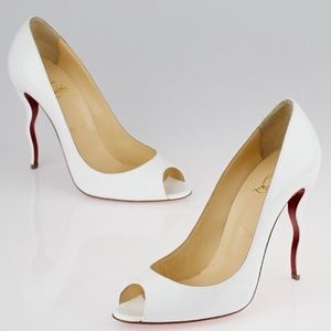 Christian Louboutin Jolly B 100 White Patent Pump